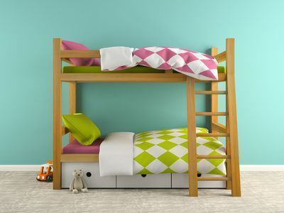 Part of interior with bunk bed 3D rendering