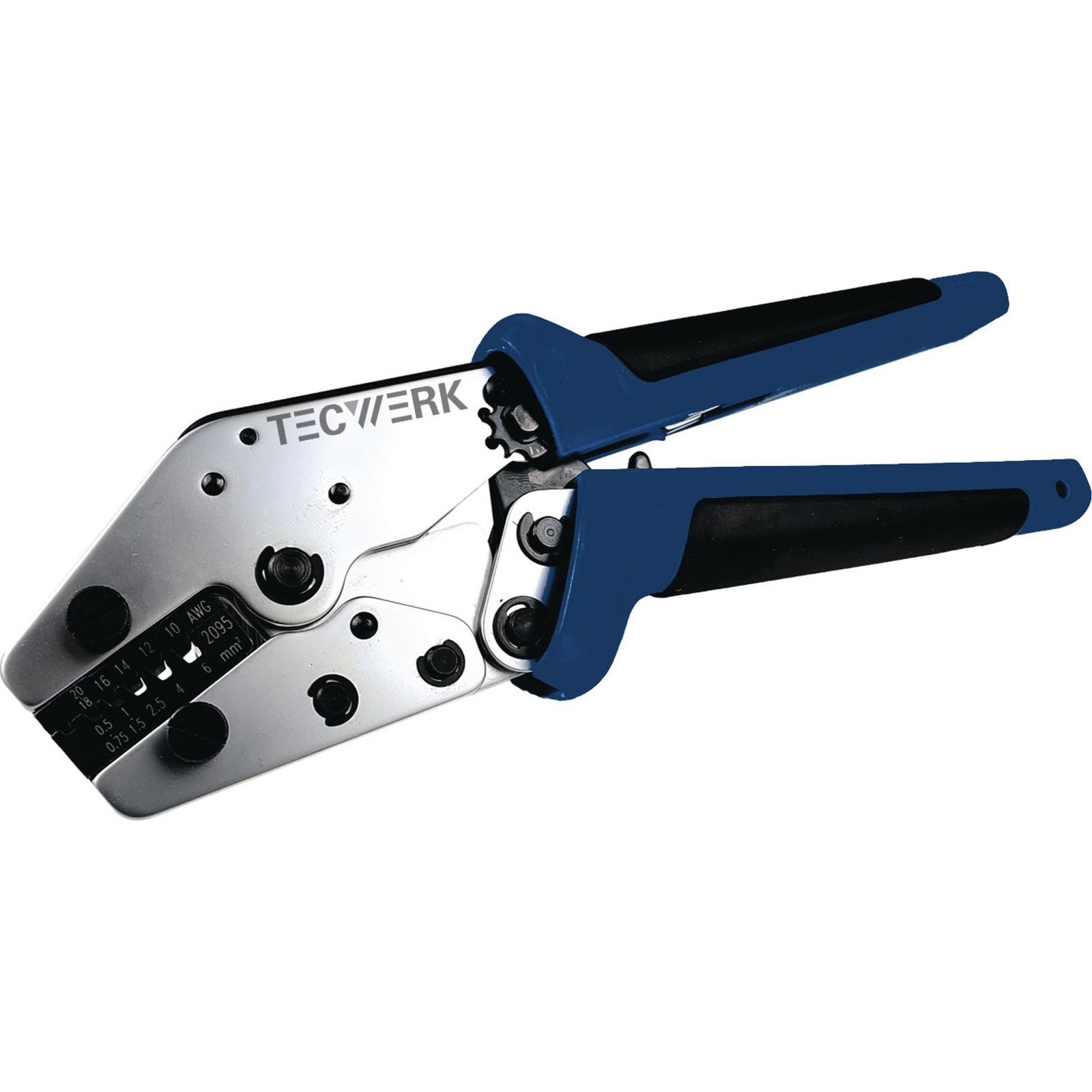 Aderendhülsencrimpzange Gesamt-L.205mm 0,5-6 (AWG 24-10)mm² Ku.-Hülle TECWERK