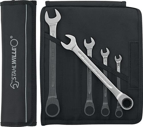 STAHLWILLE Maulringratschenschlüsselsatz 17F/5 5-tlg.SW 8-19mm fl - 96401705