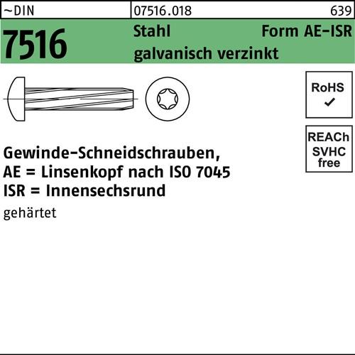Gewindeschneidschraube DIN 7516 LIKO ISR AE M5x10-T25 Stahl galv.verz. 1000St.