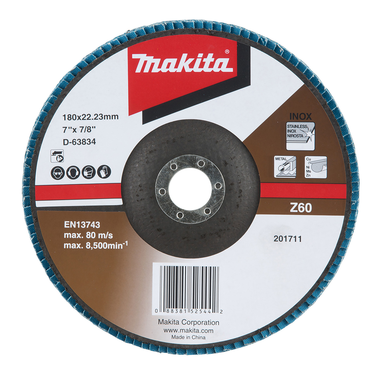 Makita Fächerschleifscheibe 180 mm Z60 - D-63834