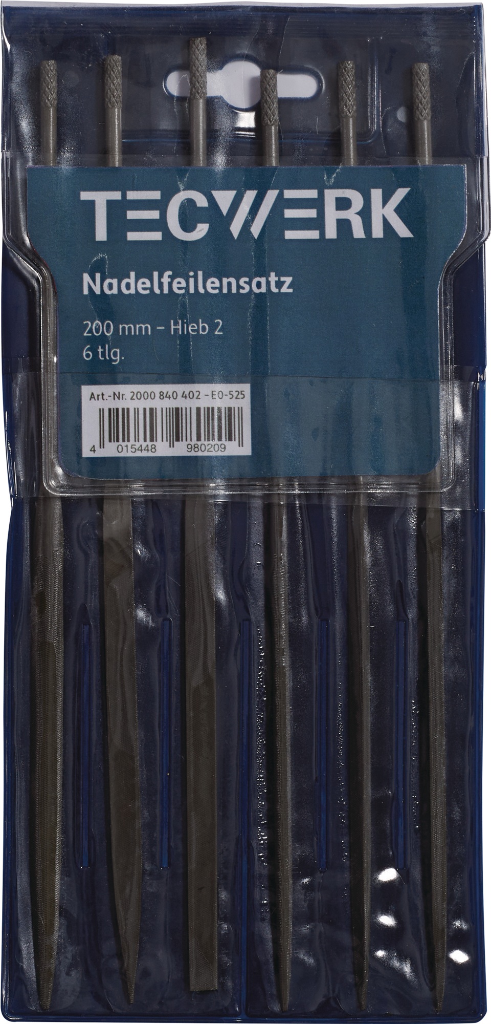 Nadelfeilensatz L.200mm Hieb 2 6-tlg.TECWERK