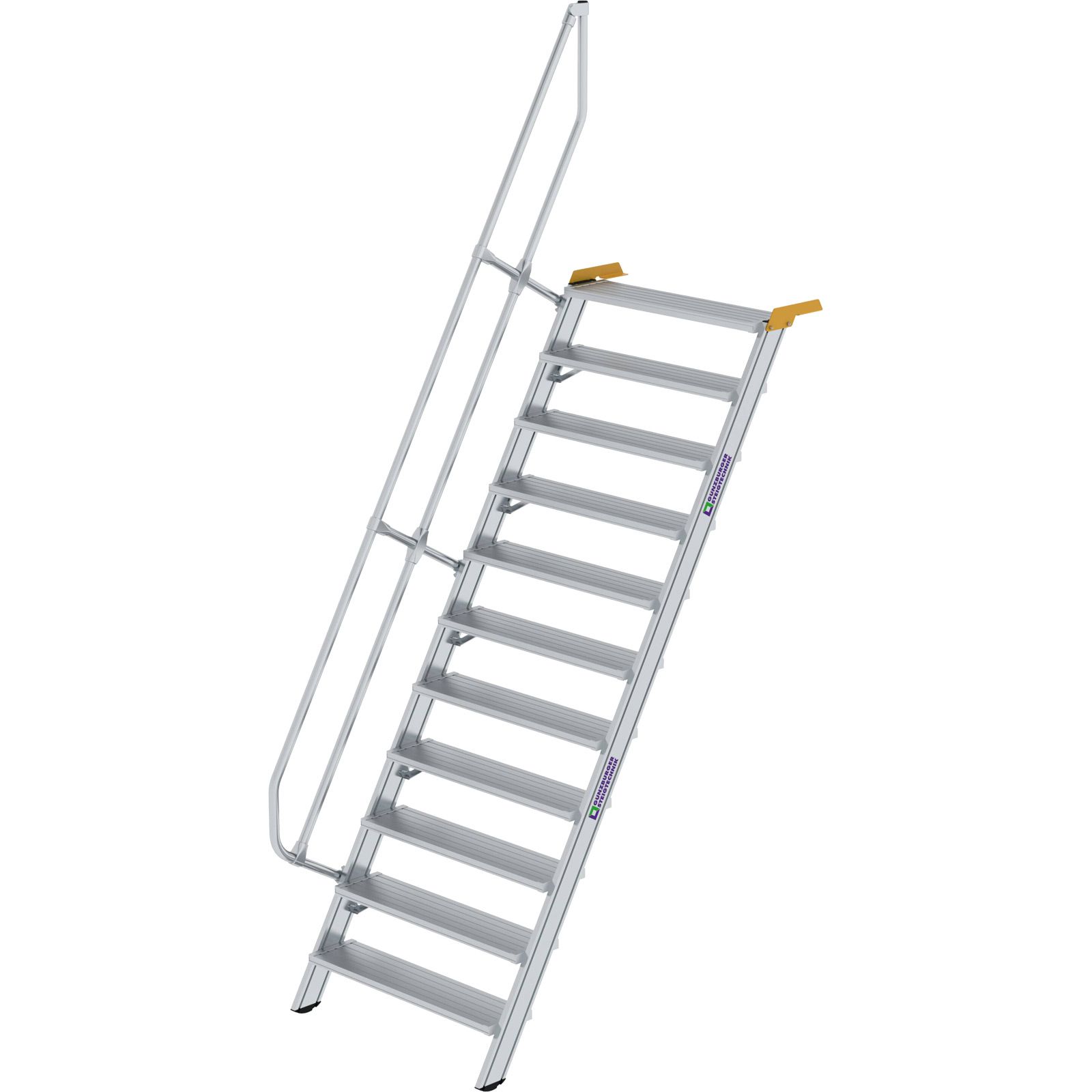 Günzburger Steigtechnik Treppe 60° Stufenbreite 1.000 mm 11 Stufen Aluminium geriffelt - 600331