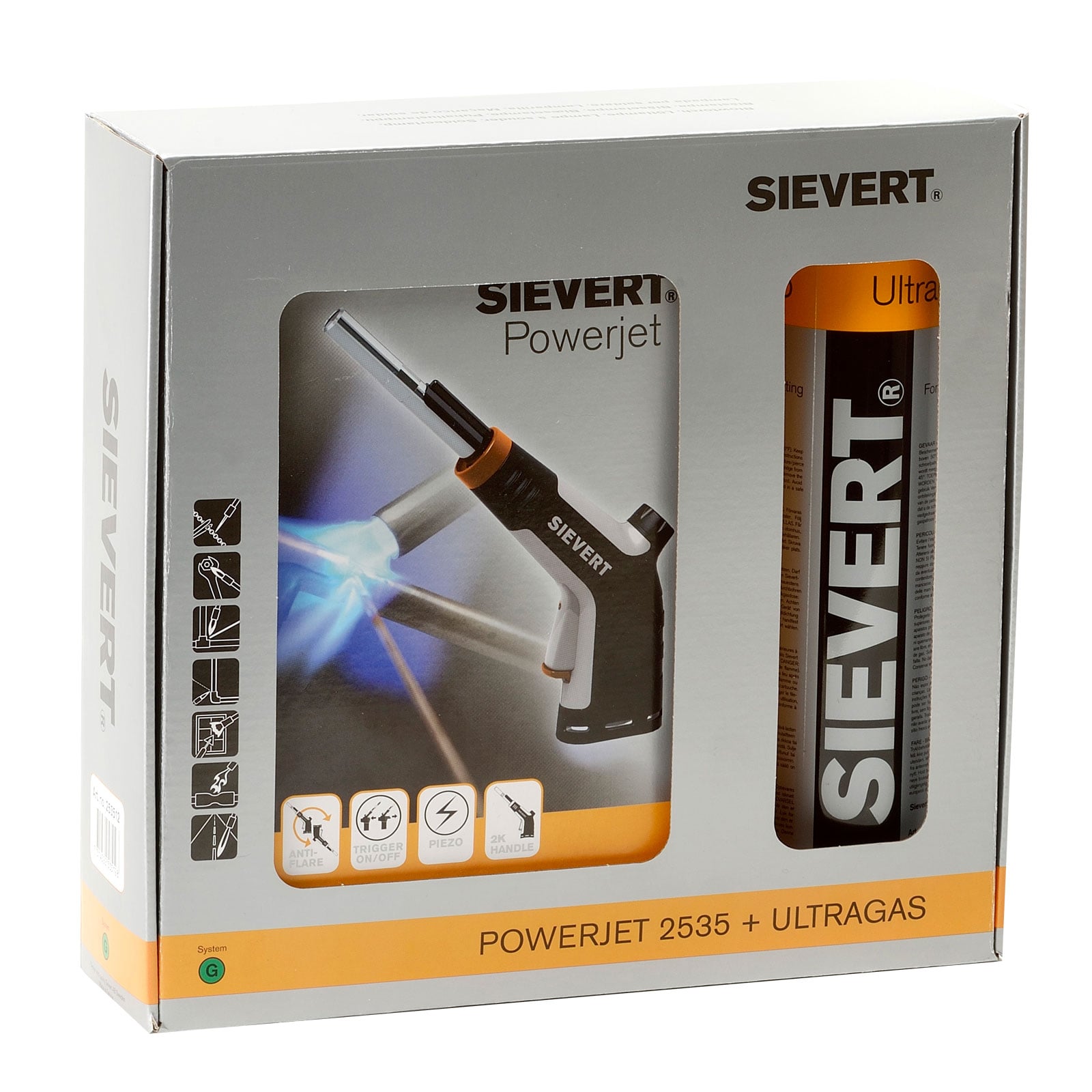 SIEVERT Power Jet Lötlampe 2535 Set inkl. Ultragas 2205 2,2 kW - 253512