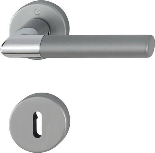 HOPPE Rosettengrt.Lecce 1405/42KV/42KVS Alu.F49/F9-2 rd.OB DIN L/R D/D - 3887743