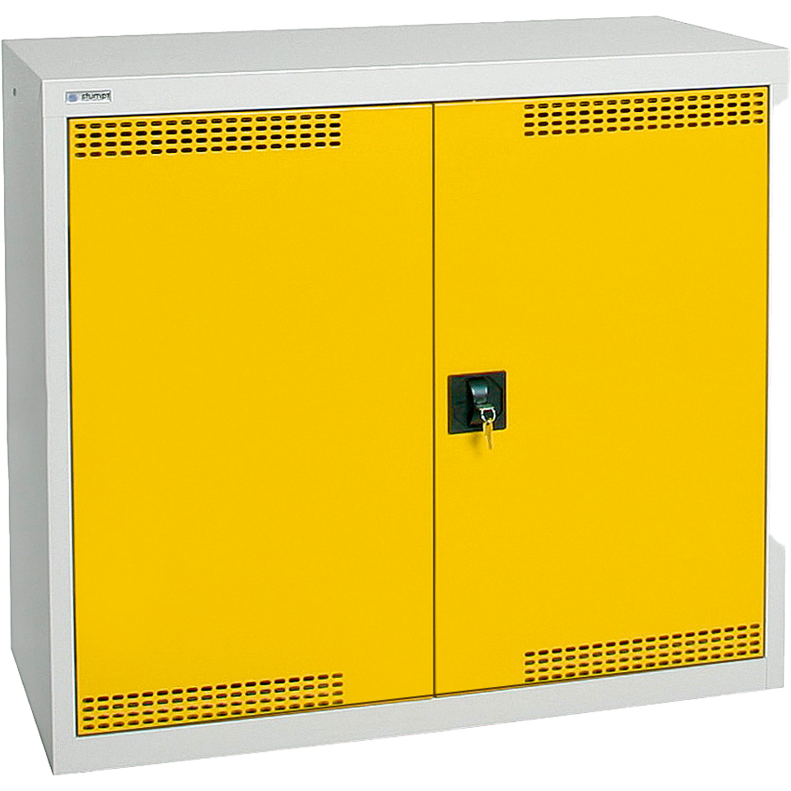 Stumpf Umweltschrank BP-2 lichtgrau / signalgelb + 2 Auffangwannen durchgehend - 7597062