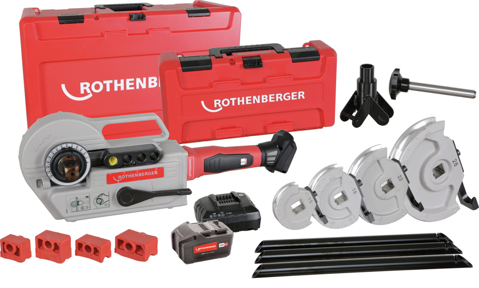 ROTHENBERGER ROBEND 4000 E Set, 15-18-22-28mm, inkl. 4Ah Akku und Ladegerät - 1000003392