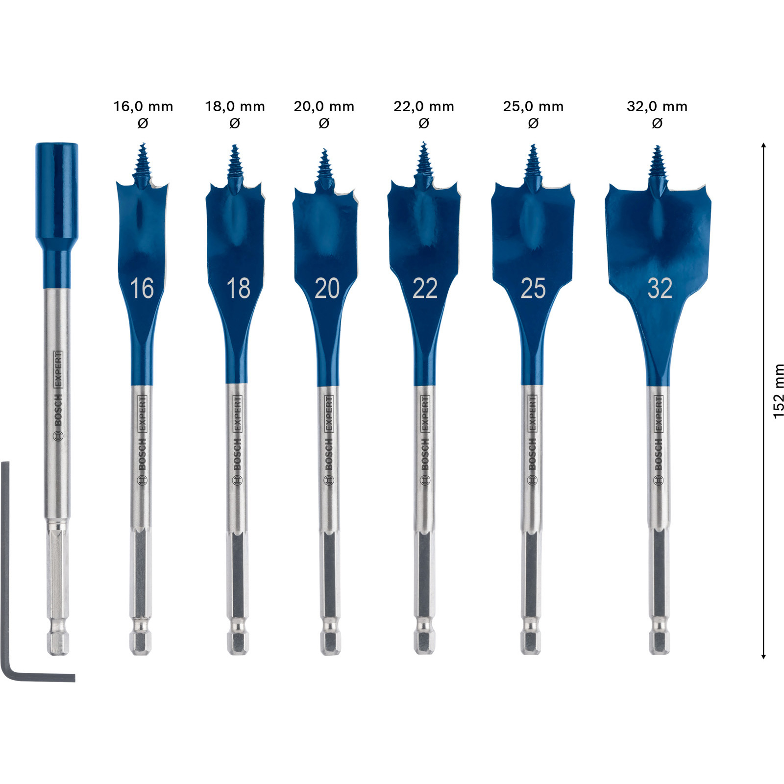 Bosch Expert SelfCut Speed Flachfräsbohrer-Set 16/18/20/22/25/32 mm 7tlg. - 2608900334