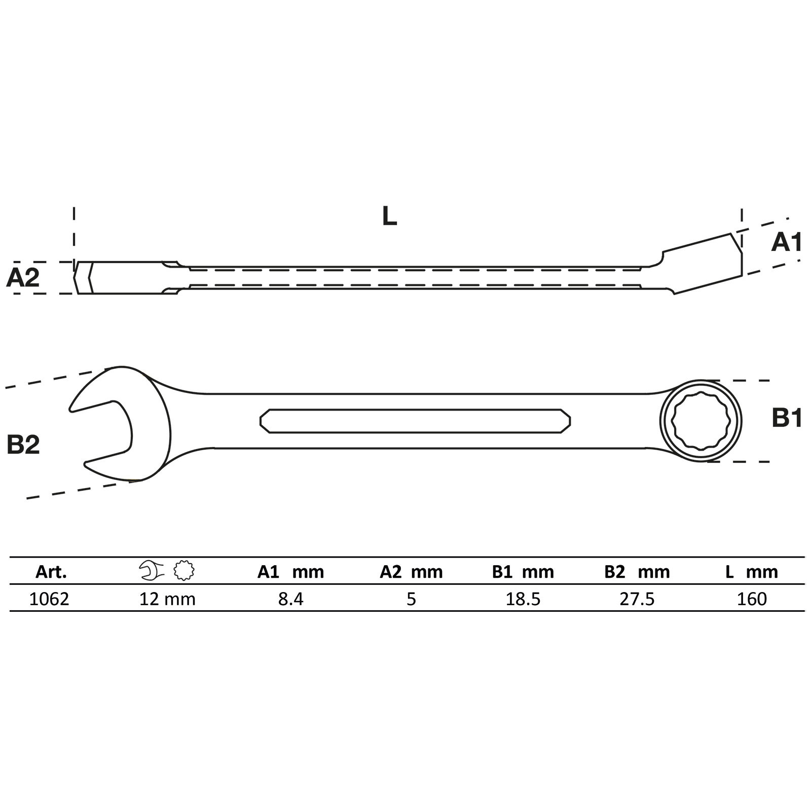 BGS Maul-Ringschlüssel SW 12 mm - 1062