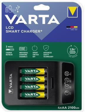 Varta Ladegerät LCD Smart Charger+ 57684101441 +4xAA 2.100mAh