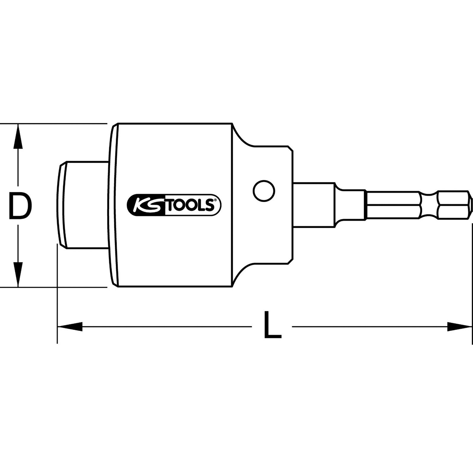 KS TOOLS 1/2" Hahnverlängerungsfräser 1/4"-6-kant-Aufnahme - 116.2037