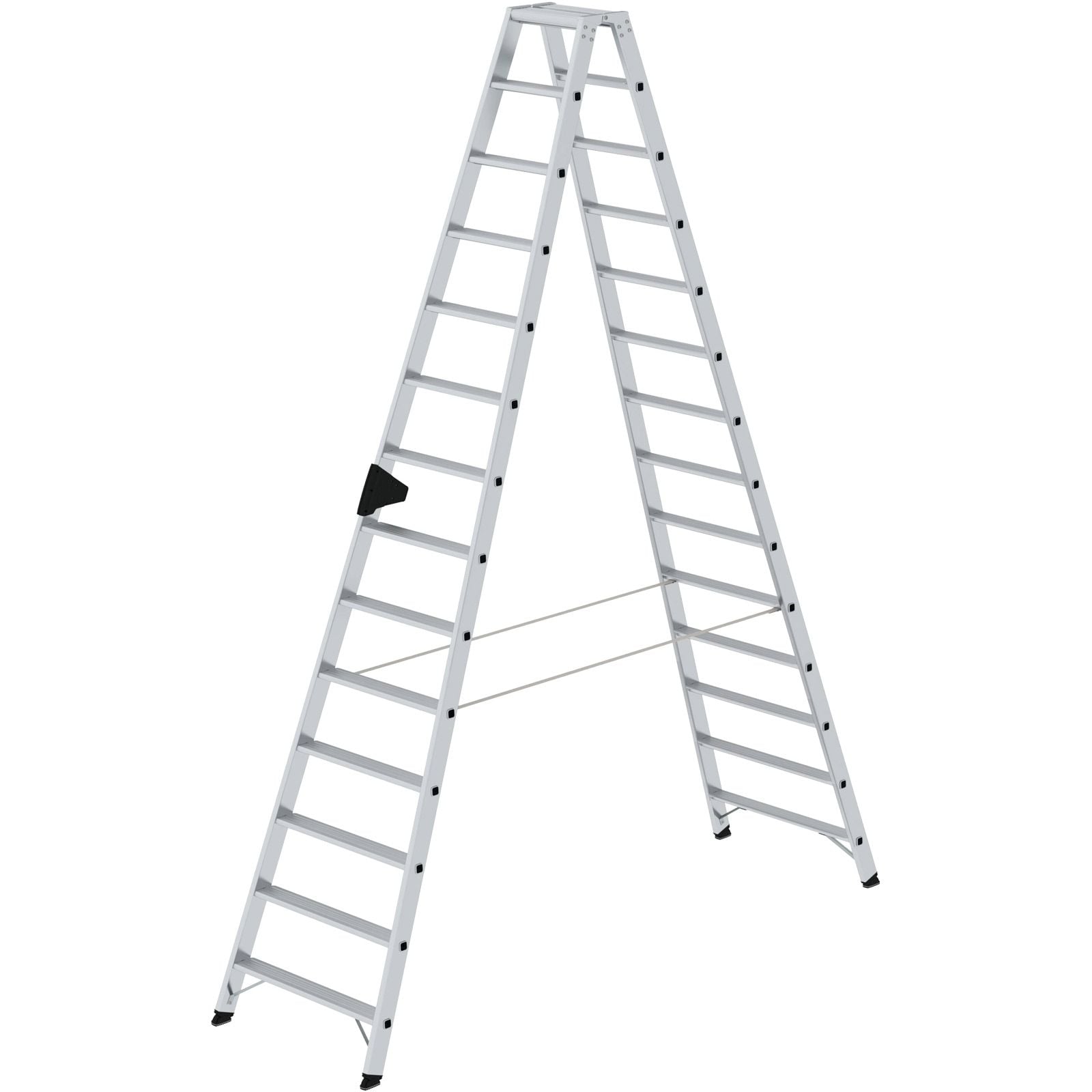 Günzburger Steigtechnik Stufen-Stehleiter beidseitig begehbar 2 x 14 Stufen - 040228