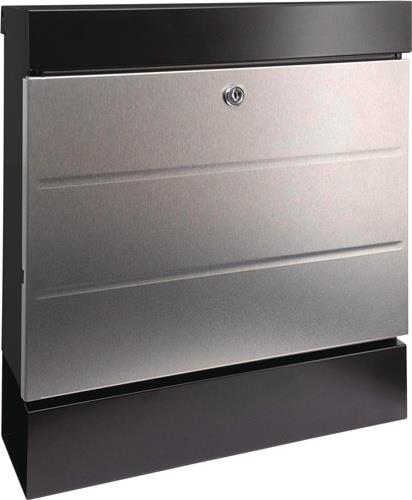 Briefkastenset NewYork 6850 B+S H.405mm B.364mm T.110mm schwarz/Edelstahl VA