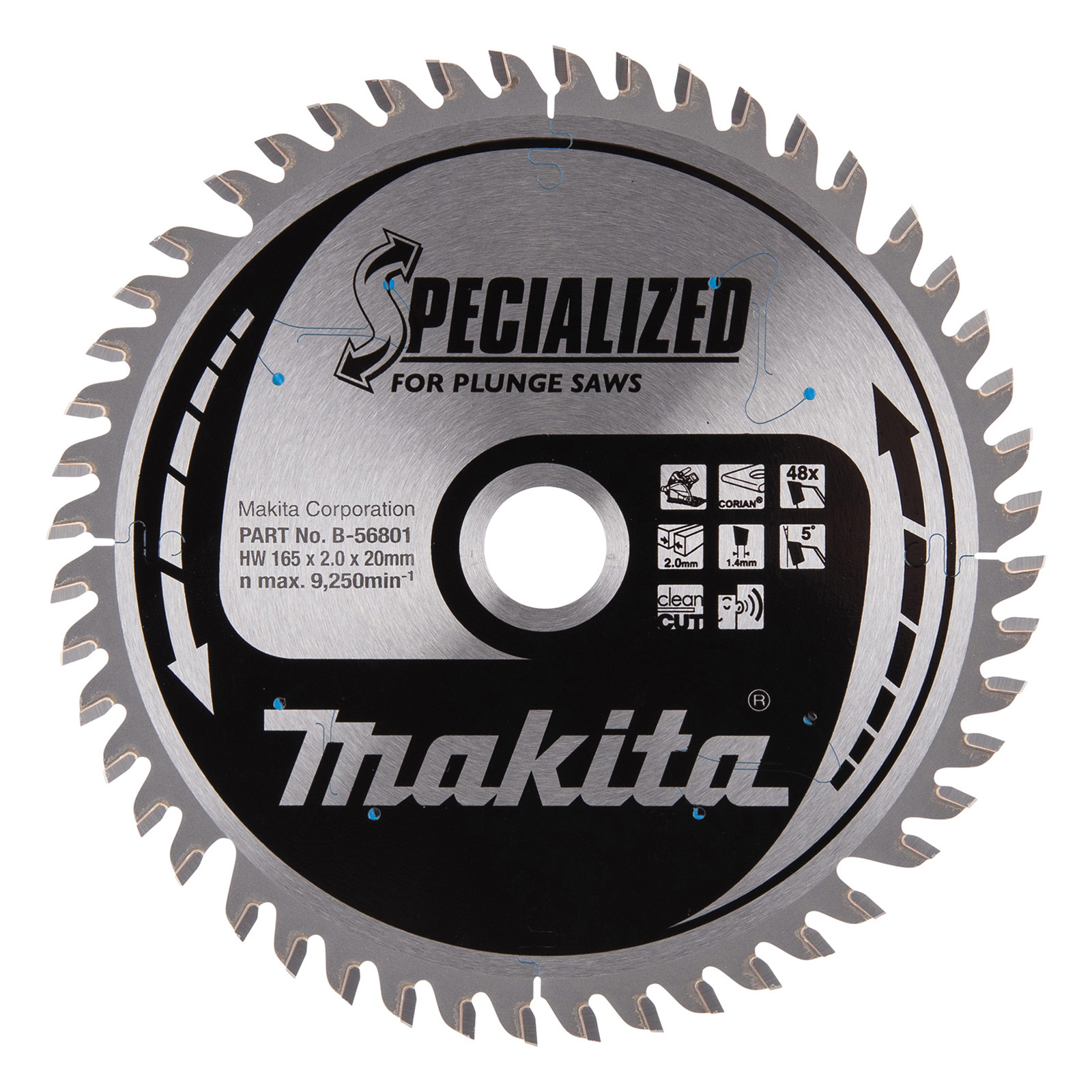 Makita SPECIALIZED Sägeblatt 165x20x48Z - B-56801