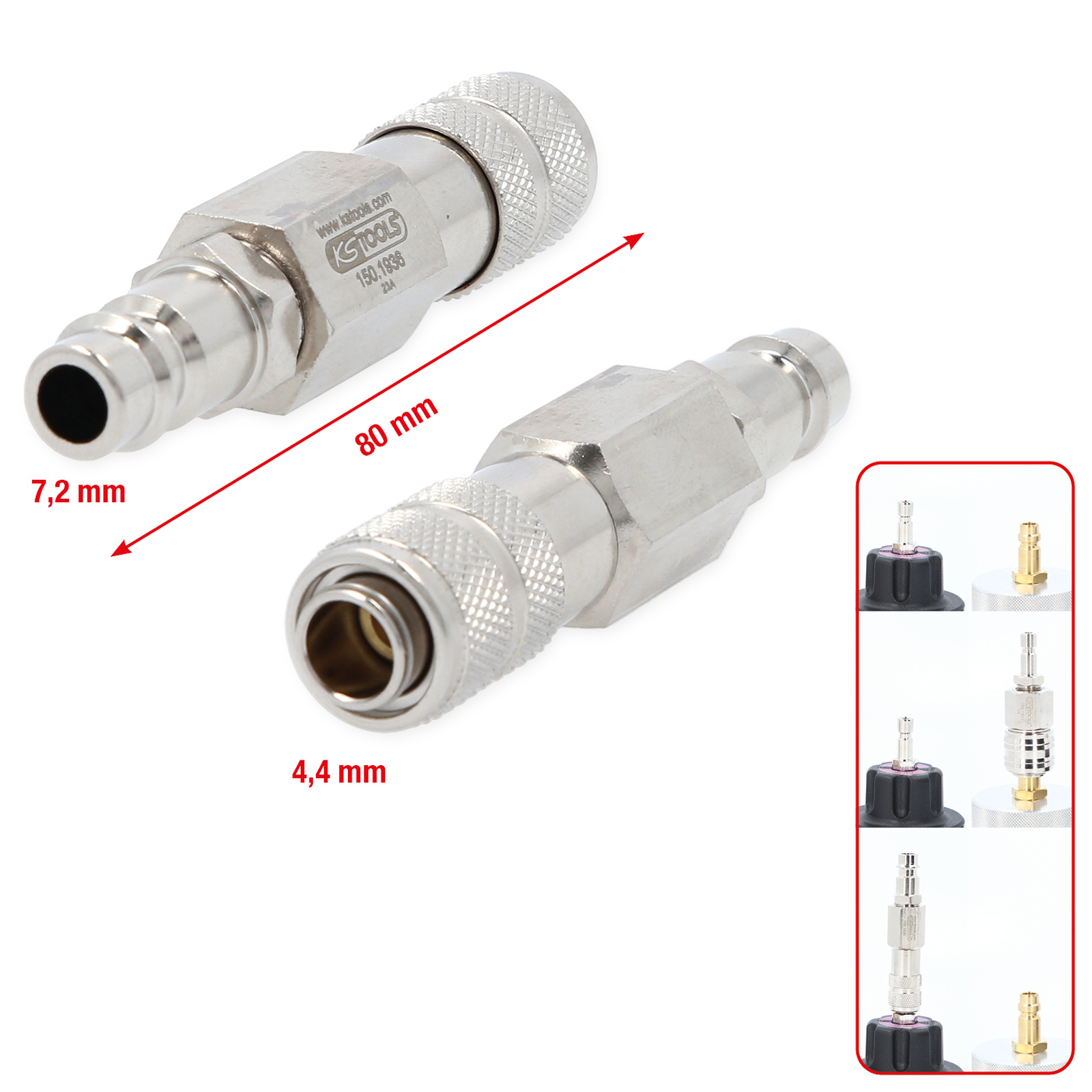 KS TOOLS Kupplung 7,2 mm auf 4,4 mm - 150.1936