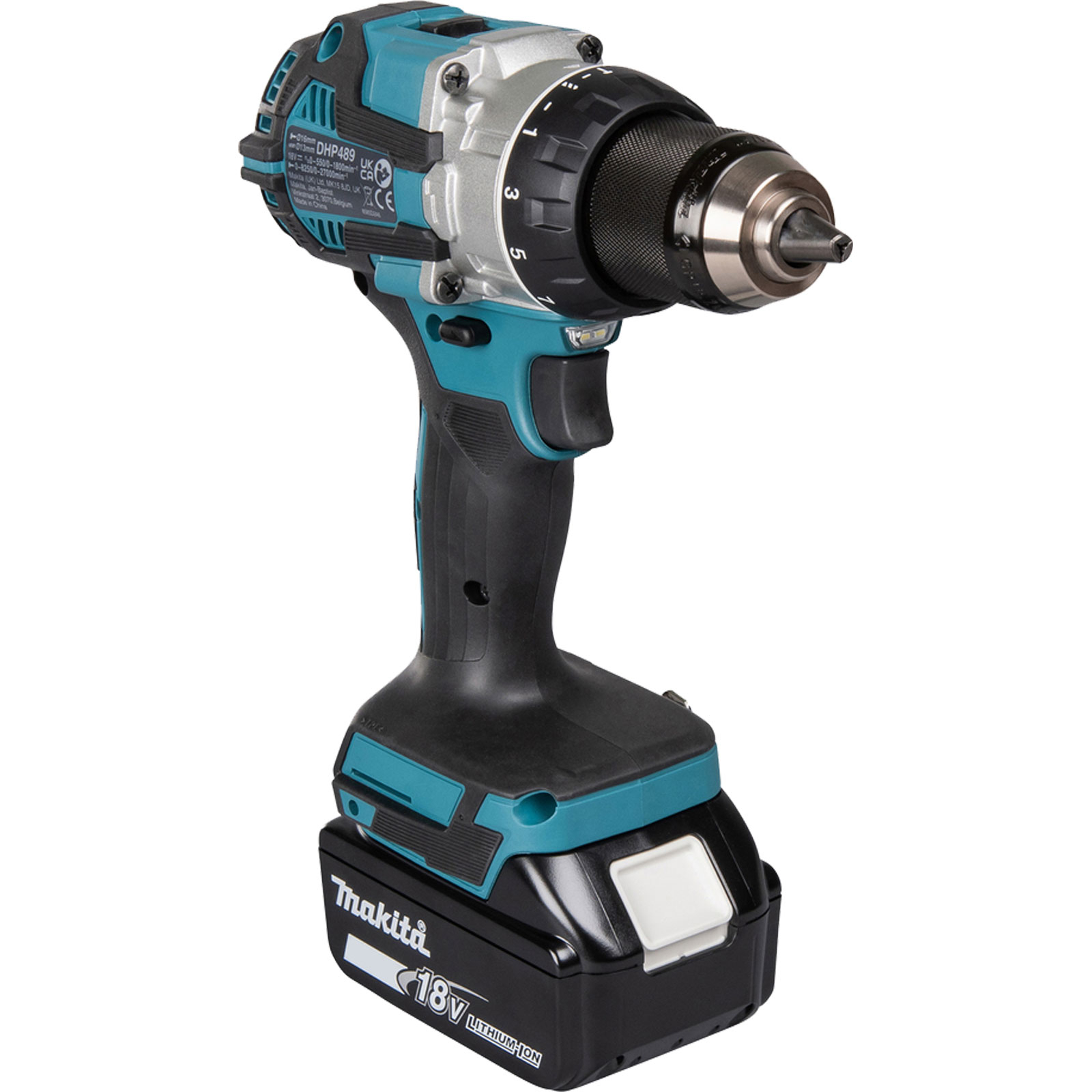 Makita DHP489RTJ Akku-Schlagbohrschrauber 18 V / 2x 5,0 Ah Akku + Ladegerät im MAKPAC