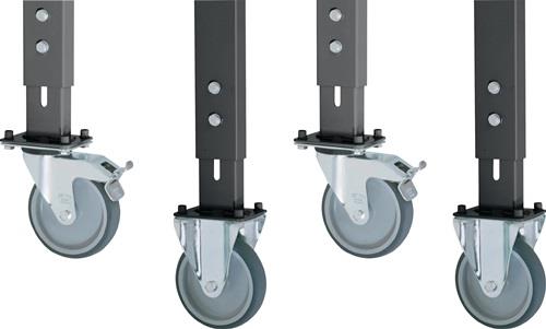 Rollensatz 2 Bock-/2 Lenkrollen m.Festst.D.125mm f.Werktische H.760-1080mm RAU