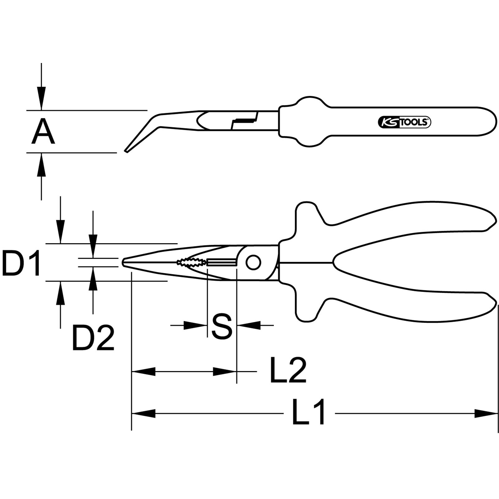 KS TOOLS Kunststoff-Kombizange mit Schutzisolierung 230 mm - 117.1767