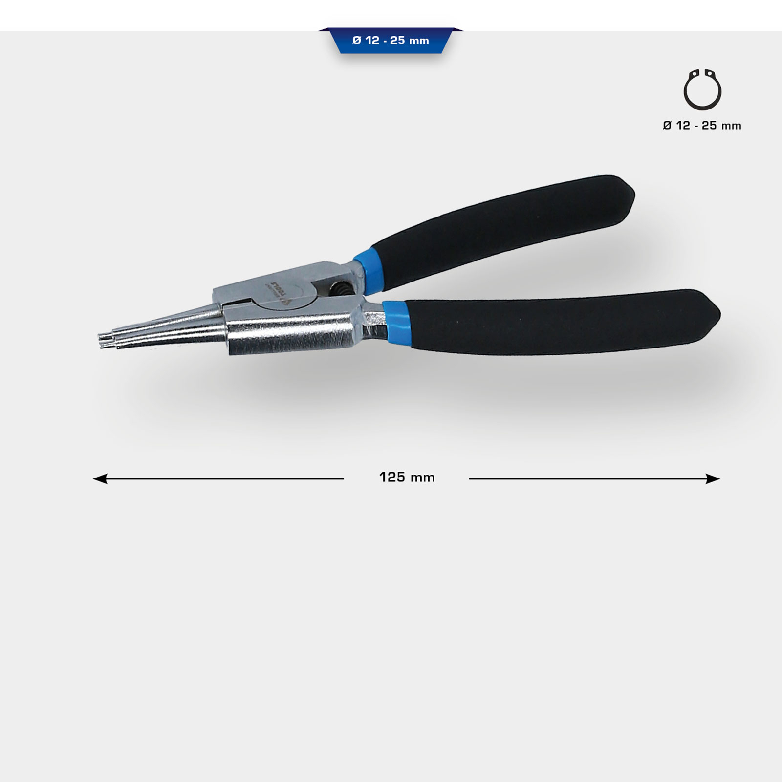 BRILLIANT TOOLS Seegeringzange für Außensicherungsringe gerade 125 mm - BT067005