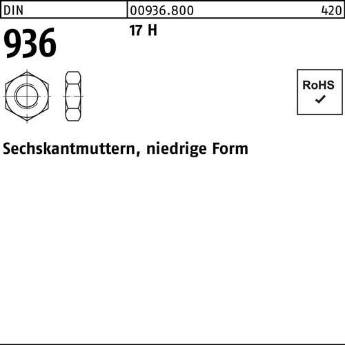 Sechskantmutter DIN 936 M27 17 H 25 Stück