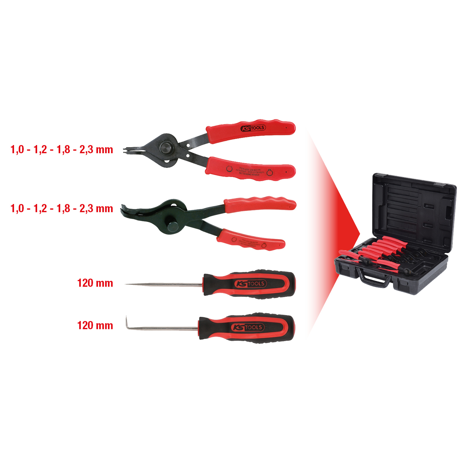 KS TOOLS Universal-Sicherungszangen-Satz 10tlg. - 500.1320