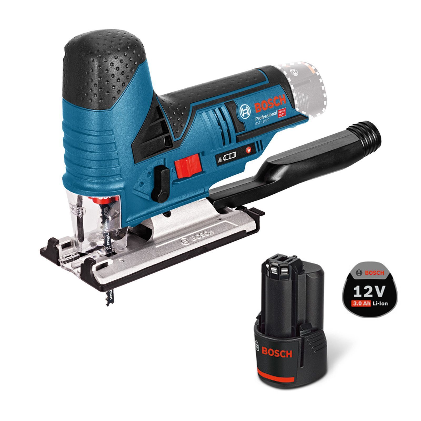 Bosch Akku-Stichsäge GST 12V-70 / 1x 3,0 Ah Akku