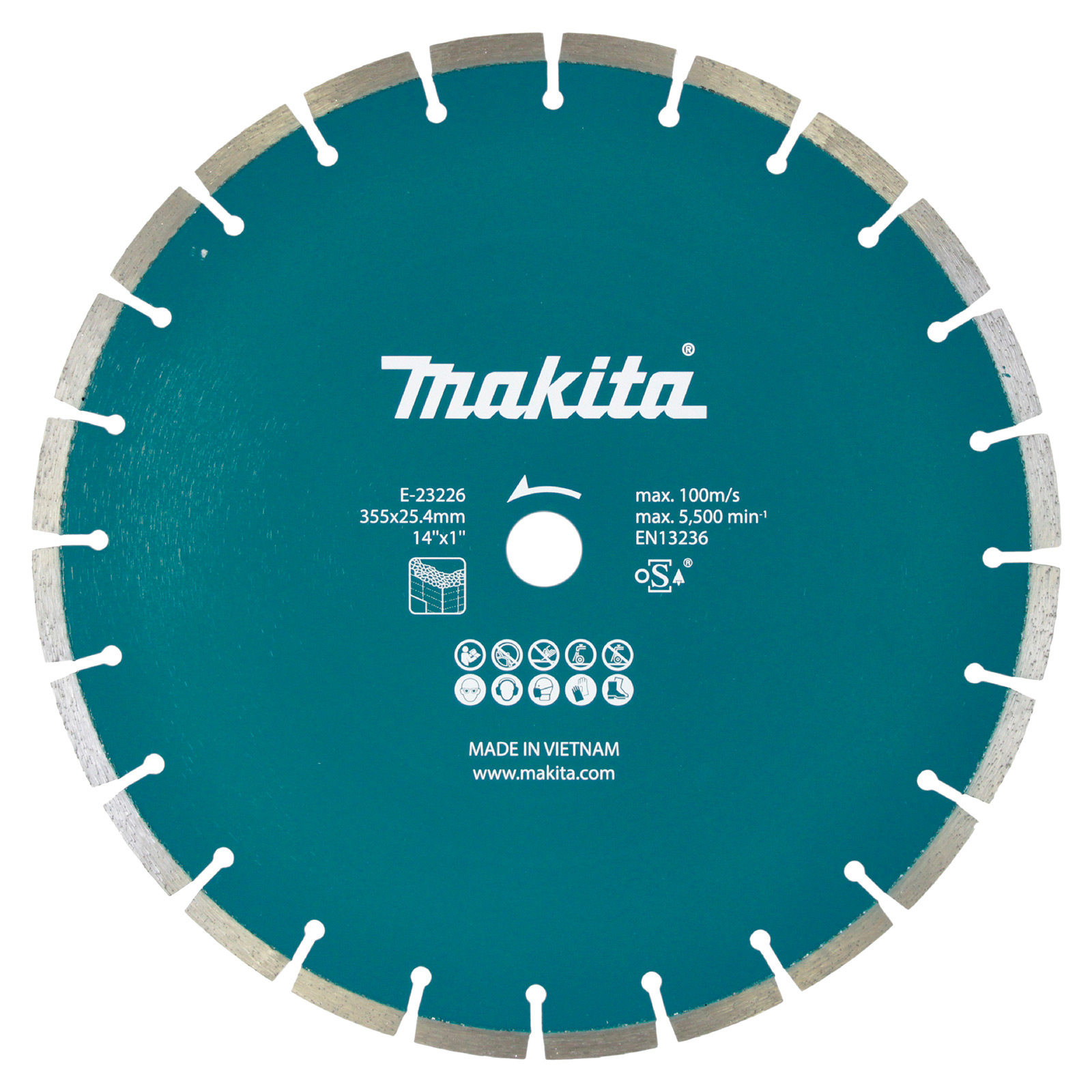 Makita Diamanttrennscheibe nass / trocken 355x25,4 mm - E-23226