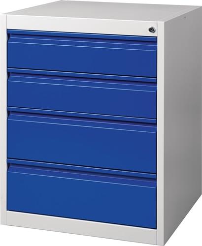 Schubladenschrank BK 600 H800xB600xT600mm grau/blau 4 Schubl.Einfachauszug - NW9000427000