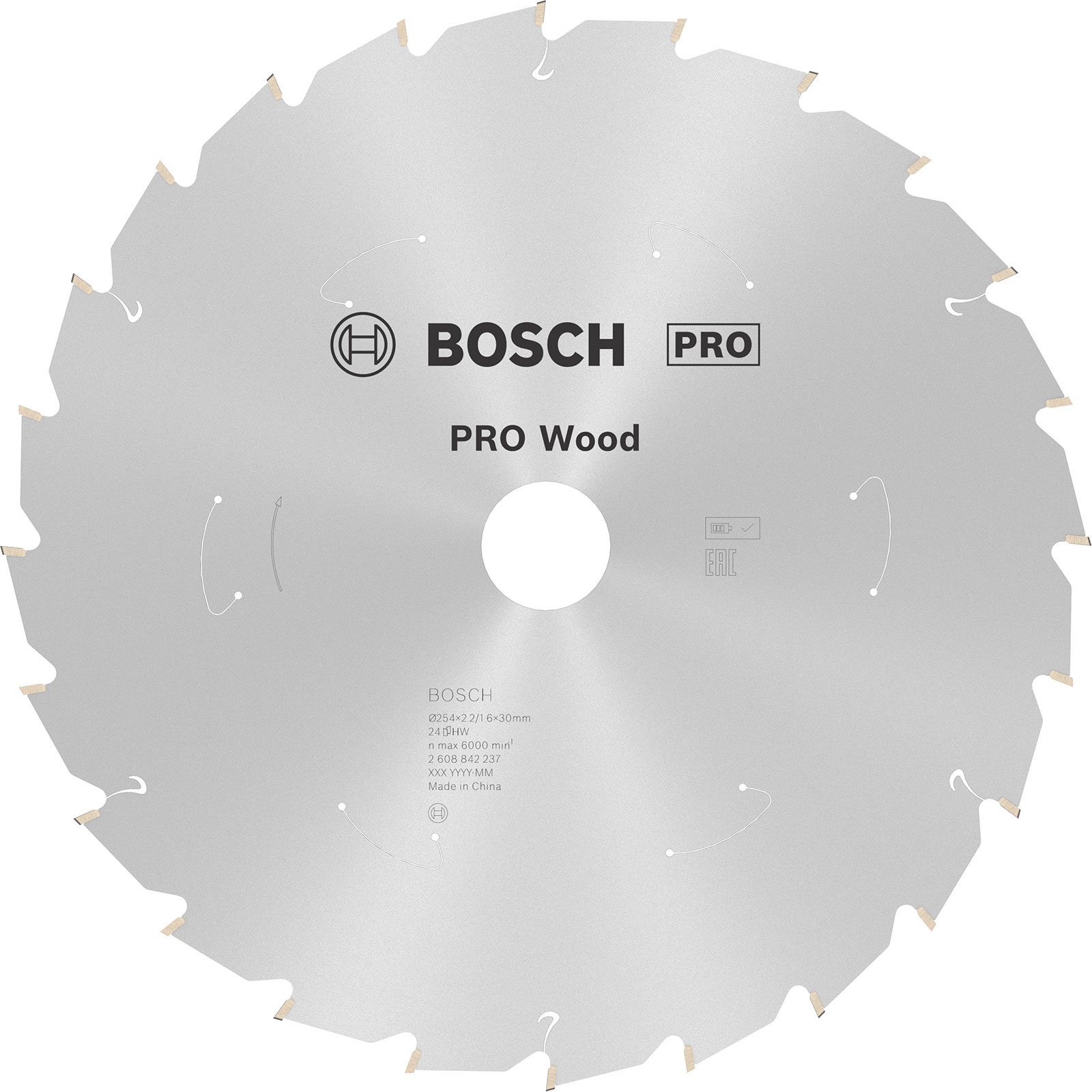 Bosch PRO Wood cordless Blatt für Kreissägen 254 x 2,2 x 30 mm - 2608842237