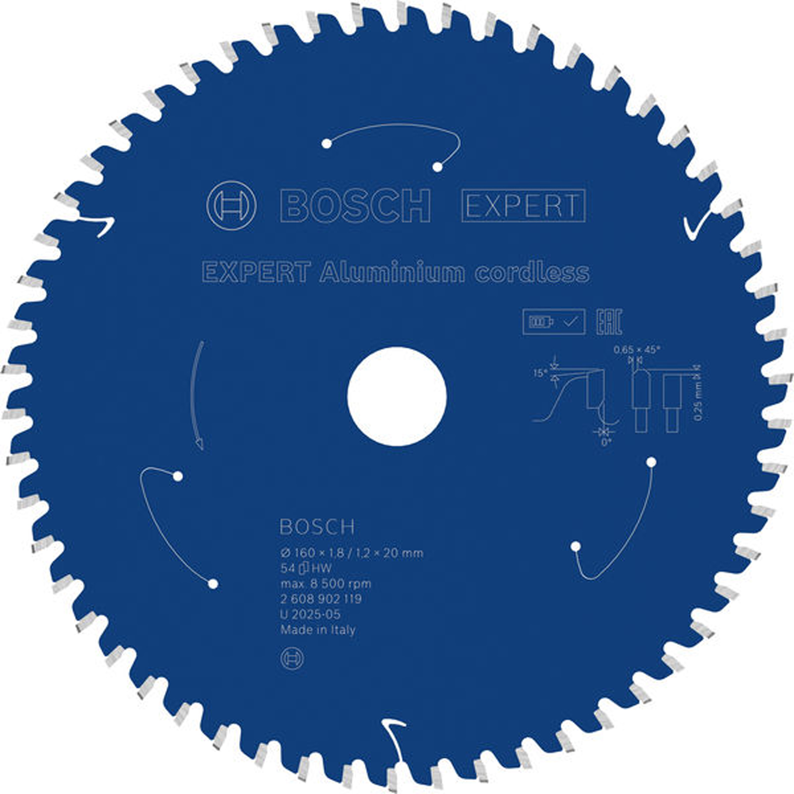 Bosch EXPERT Aluminium Kreissägeblatt 160x20 mm Z54 - 2608902119