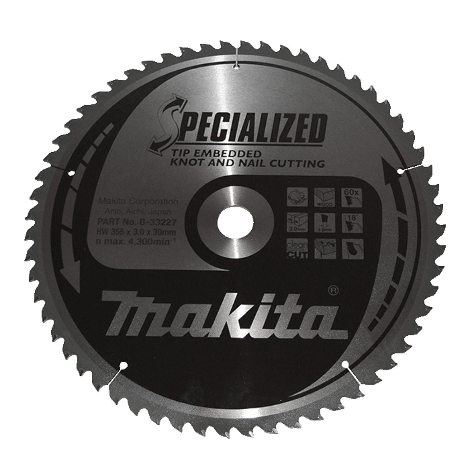 Makita SPECIALIZED Sägeblatt 355x30x60Z - B-33227