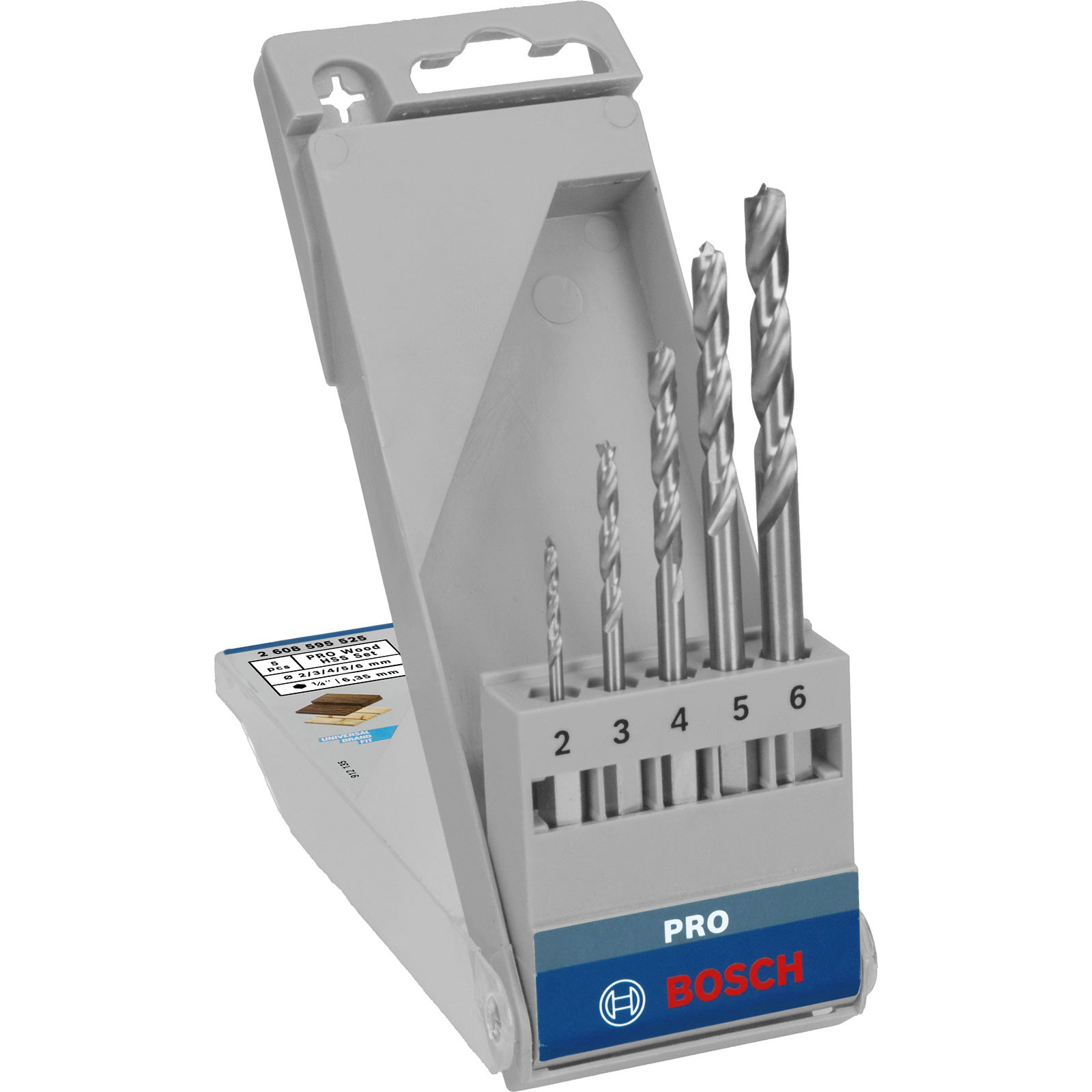 Bosch PRO Wood HSS Holzspiralbohrer-Set. 5-tlg. - 2608595525