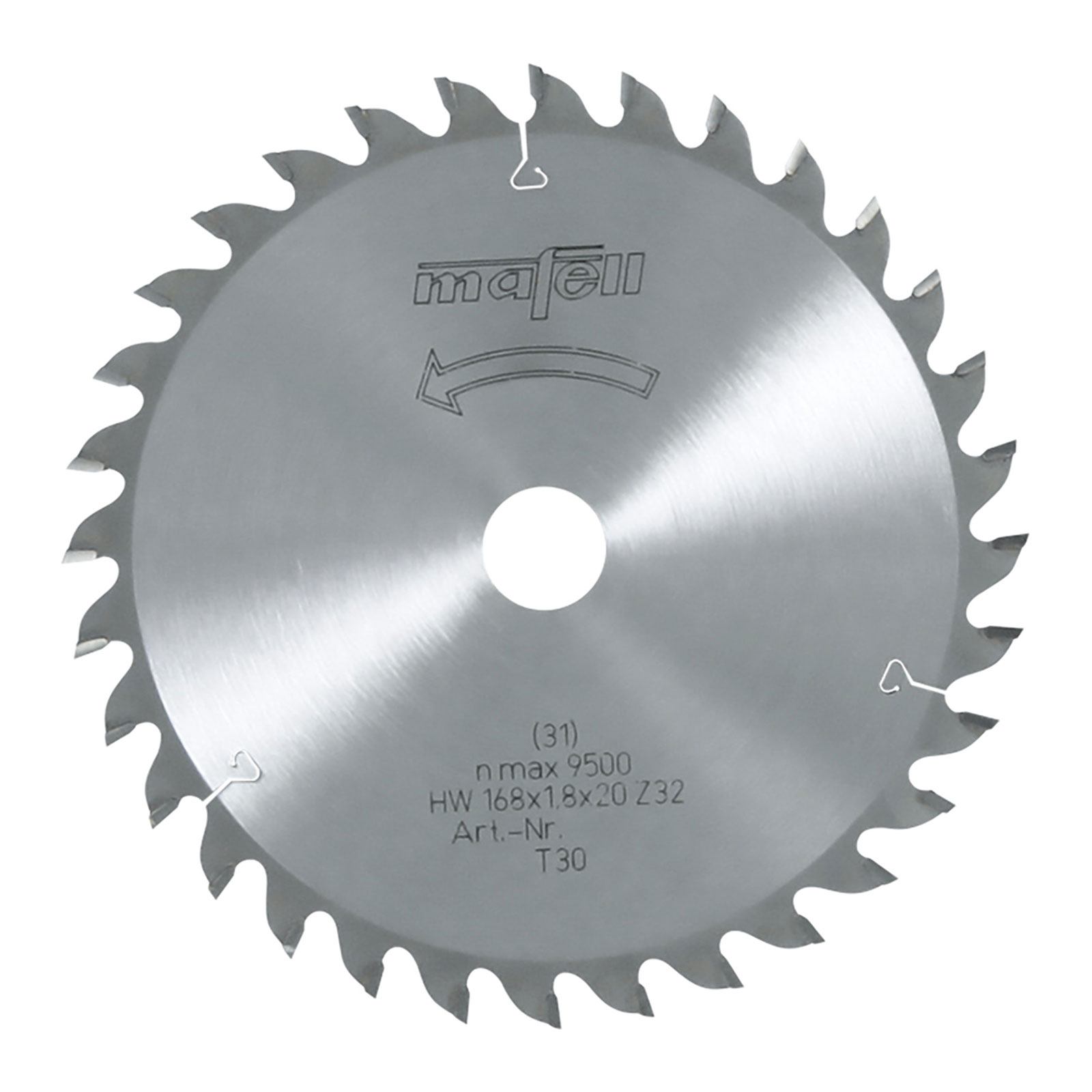mafell Sägeblatt-HM 168 x 1,2/1,8 x 20 mm, Z 32, WZ, für Feinschnitte in Holz - 92480