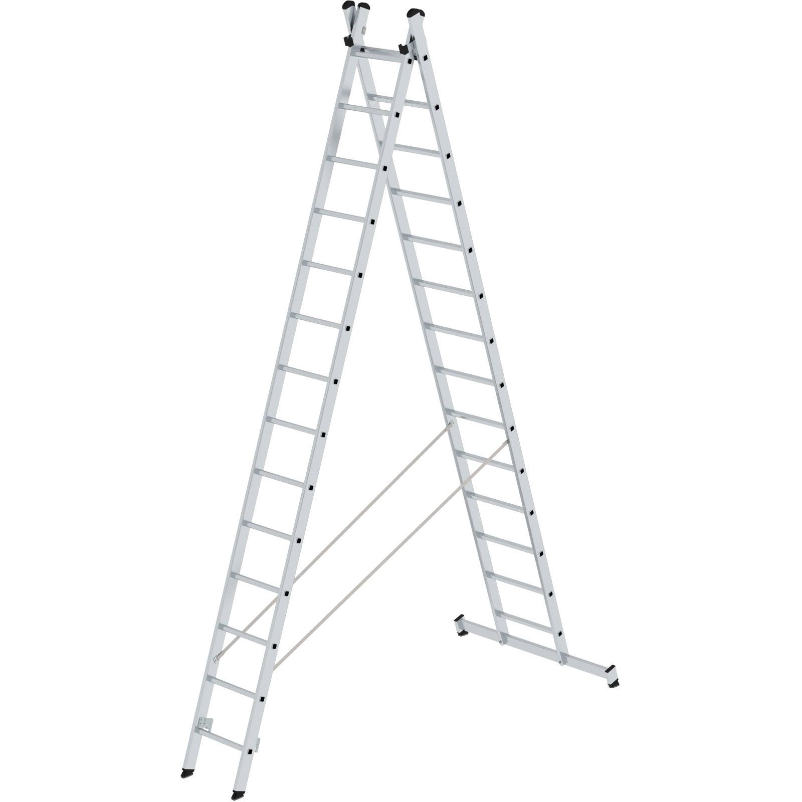 Günzburger Steigtechnik Mehrzweckleiter 2tlg. mit nivello-Traverse 2 x 14 Sprossen - 031228