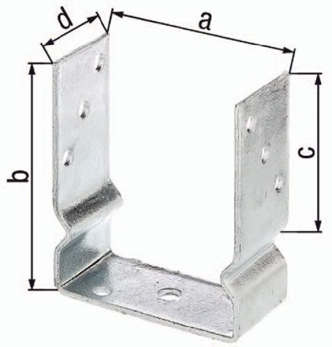 GAH Alberts U-Pfostenträger ETA-10/0210 101x150x100x60mm TZN z.Aufschr - 217631