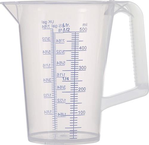 PRESSOL Messbecher 0,5l blau bedruckte Skala PP - 7081