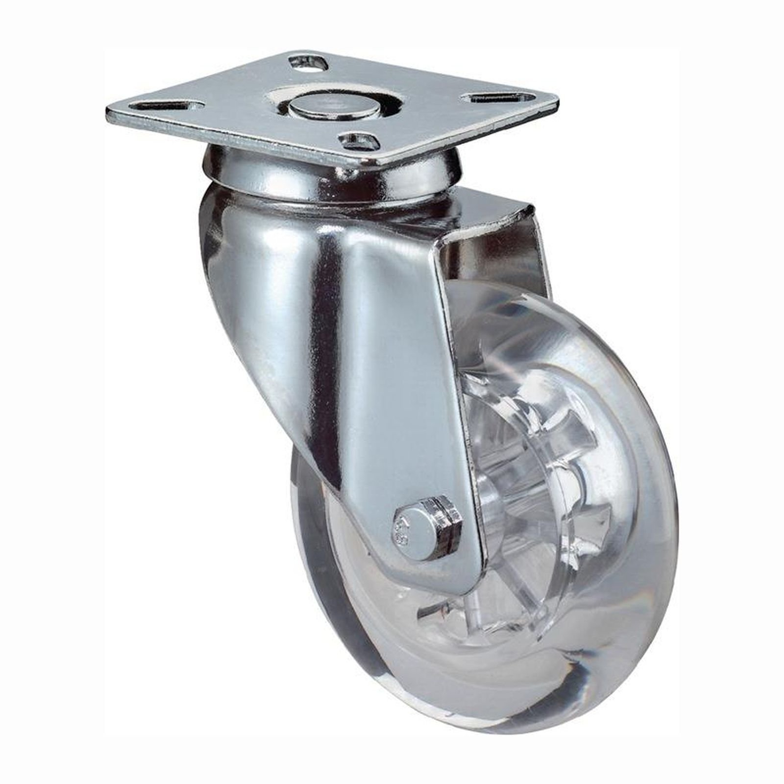 BS Rollen Lenkrolle mit Anschraubplatte Kunststoff transparent Gleitlager 50 mm 40 kg - A400.A73.050