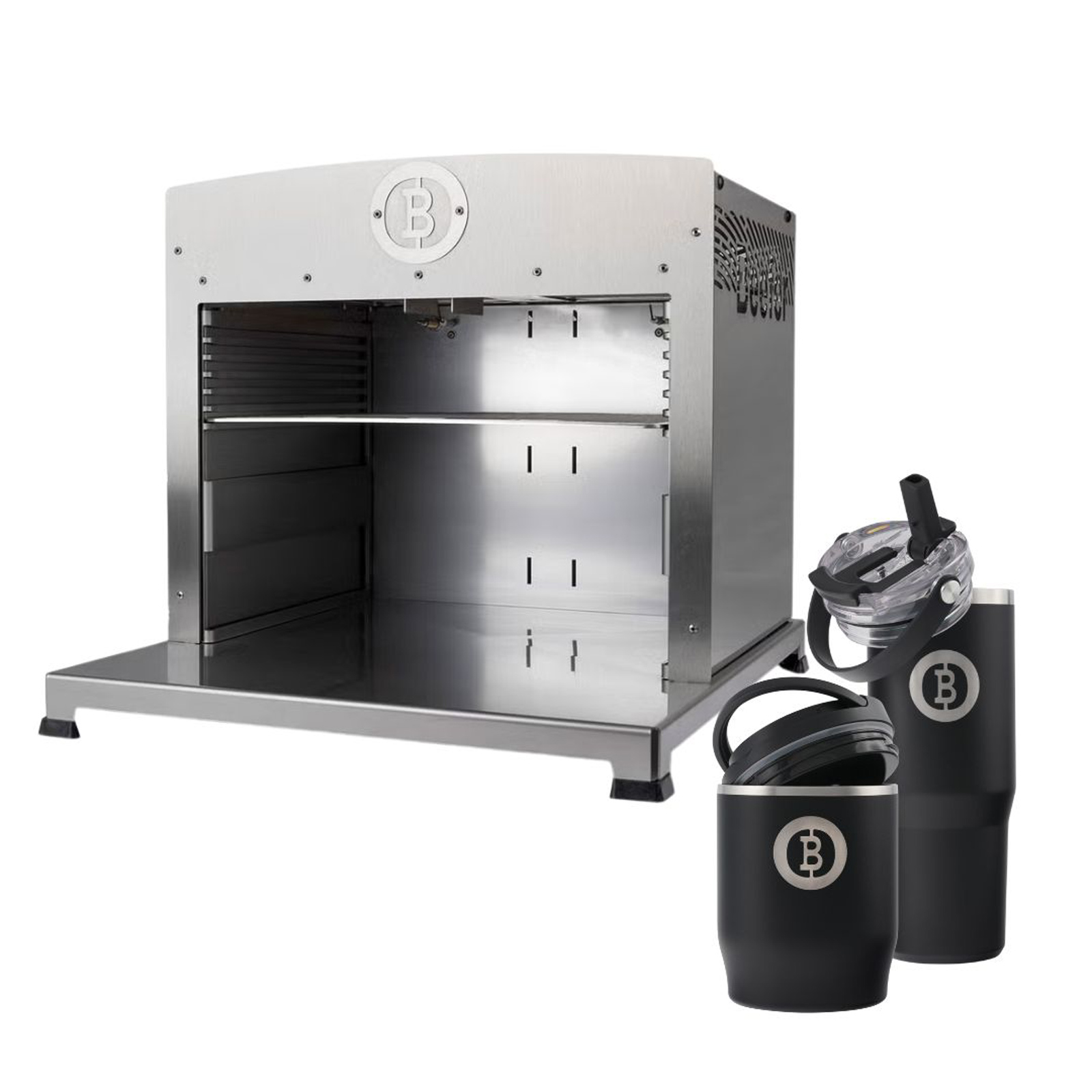 BEEFER Twin Pro DE/AT 20 NGH Erdgas ohne Trennwand 800°C Oberhitzegrill mit Thermobecher & Thermobehälter im Set - 1130002-Set1