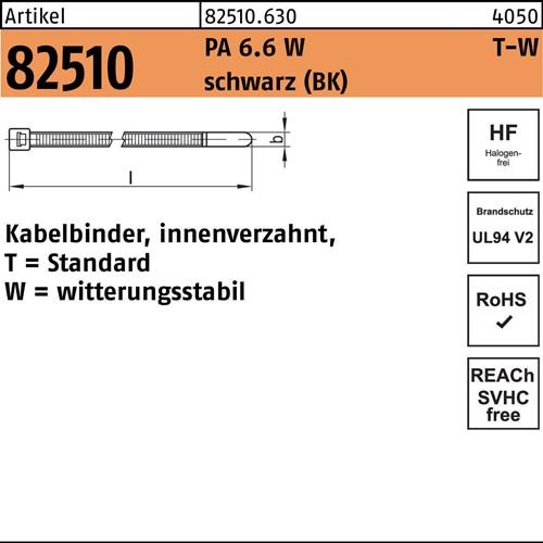Kabelbinder R 82510 innenverz. 3,5x150/35 PA 6.6 W sw 100St. HELLERMANNTYTON