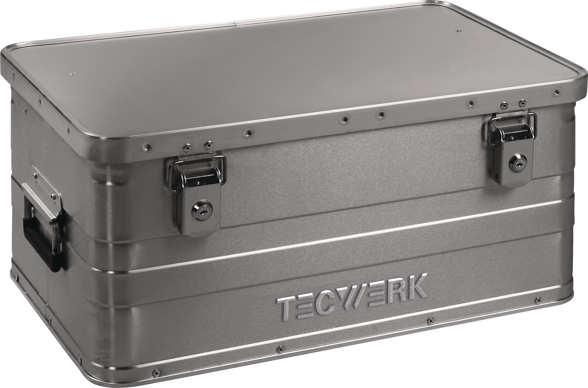 Aluminiumbox L580xB380xH275mm 47l m.Klappverschluss u.Zylinderschl.TECWERK