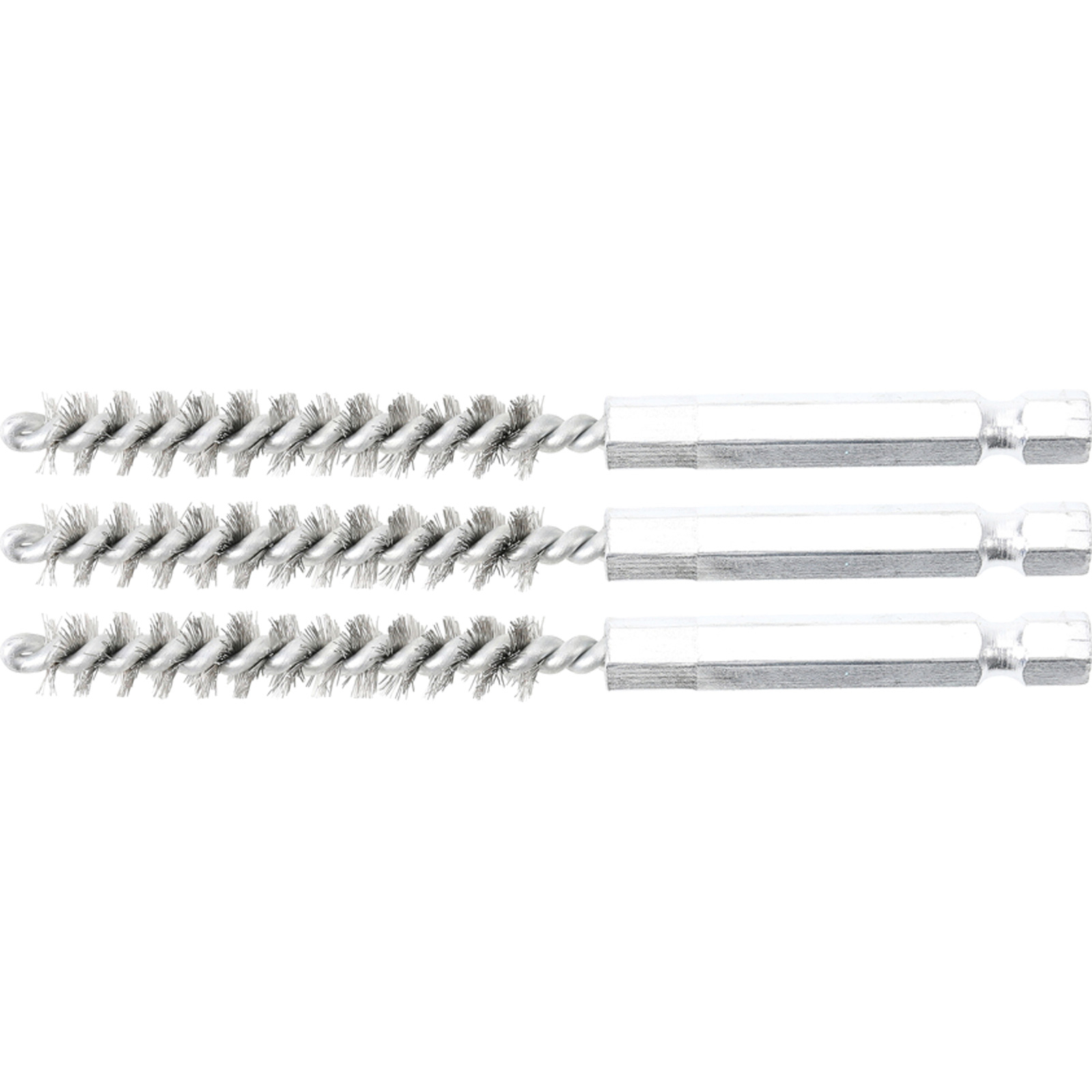 BGS Stahlbürste 8 mm Antrieb Außensechskant 6,3 mm (1/4") 3tlg. - 3078-8-S