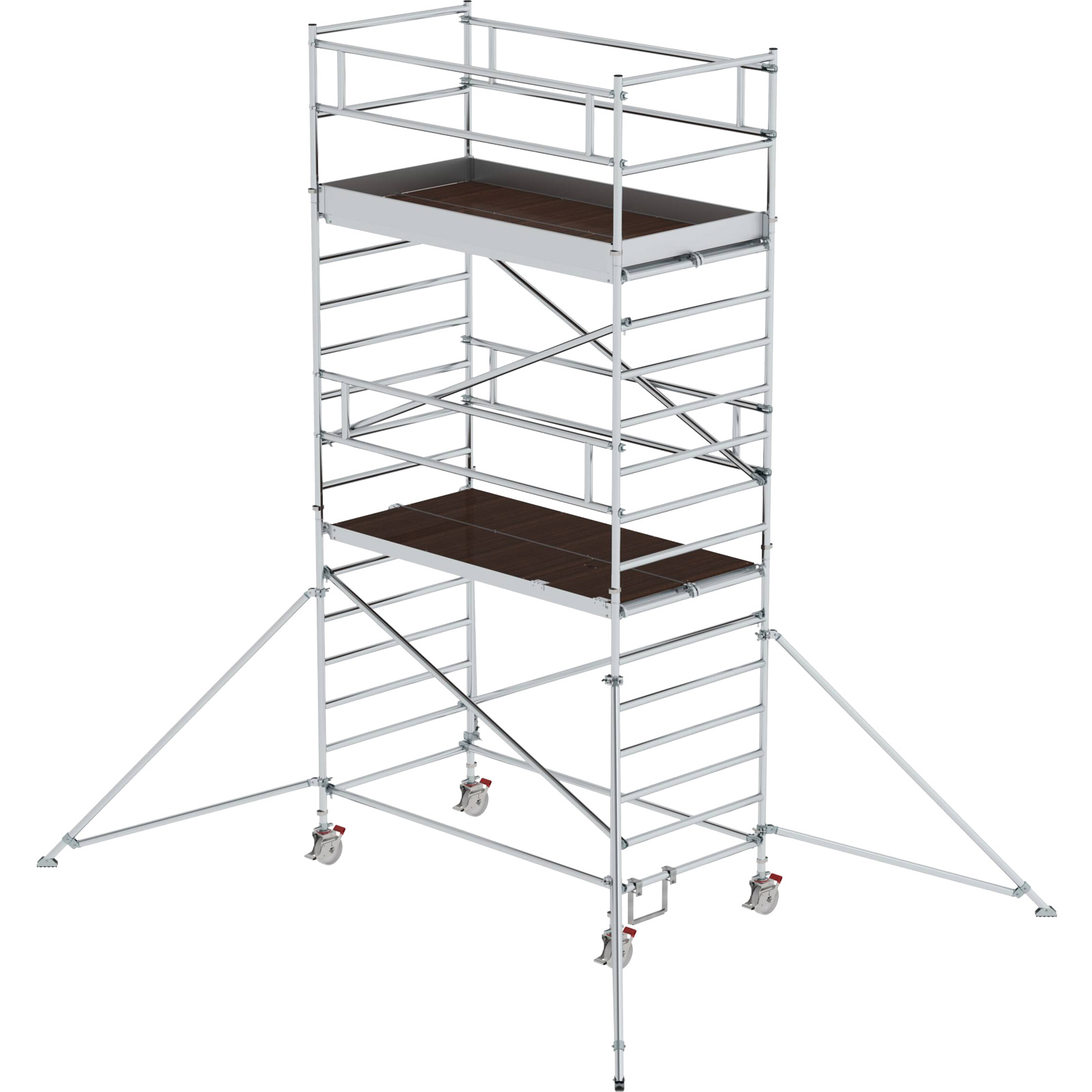 Günzburger Steigtechnik Rollgerüst 1,35 x 2,45 m mit Ausleger & Doppel-Plattform Plattformhöhe 4,35 m - 168436