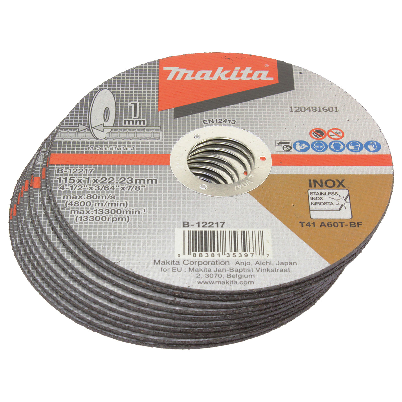 Makita Trennscheibe 115x1 mm INOX 10 St. - B-12217-10
