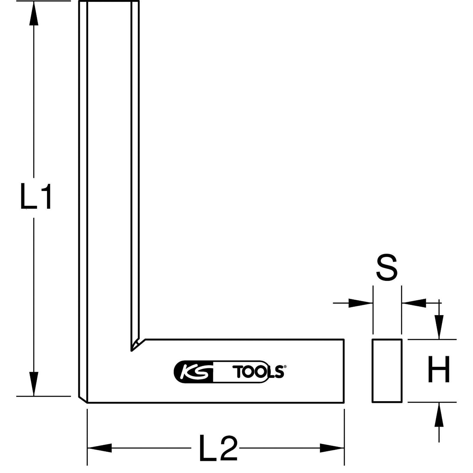 KS TOOLS Flachwinkel nach DIN 875/1 200 mm - 300.0202