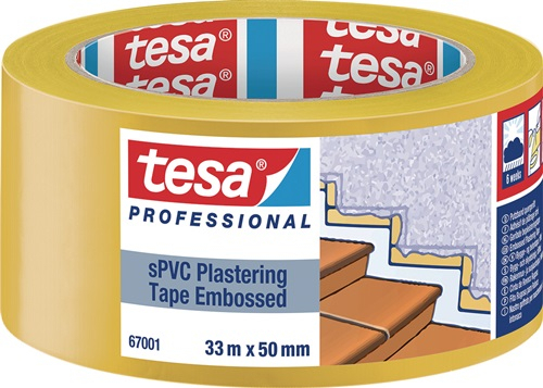 TESA PVC Putzband 67001 quergerillt gelb 33 m x 50 mm - 67001-00001-00