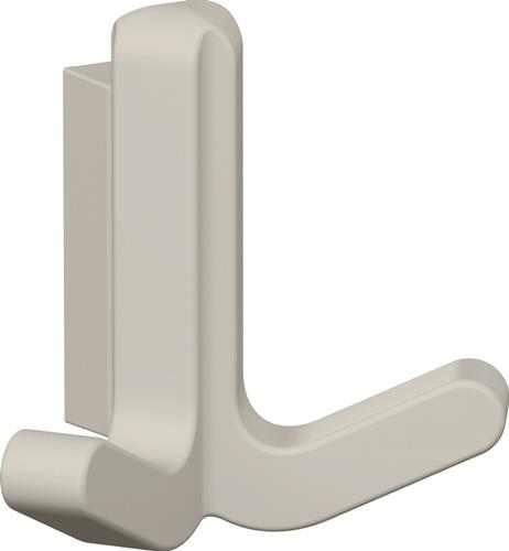 Doppelhaken Ser.477 matt,elastisch Ku.(TPU) 97 lichtgrau H.69mm HEWI