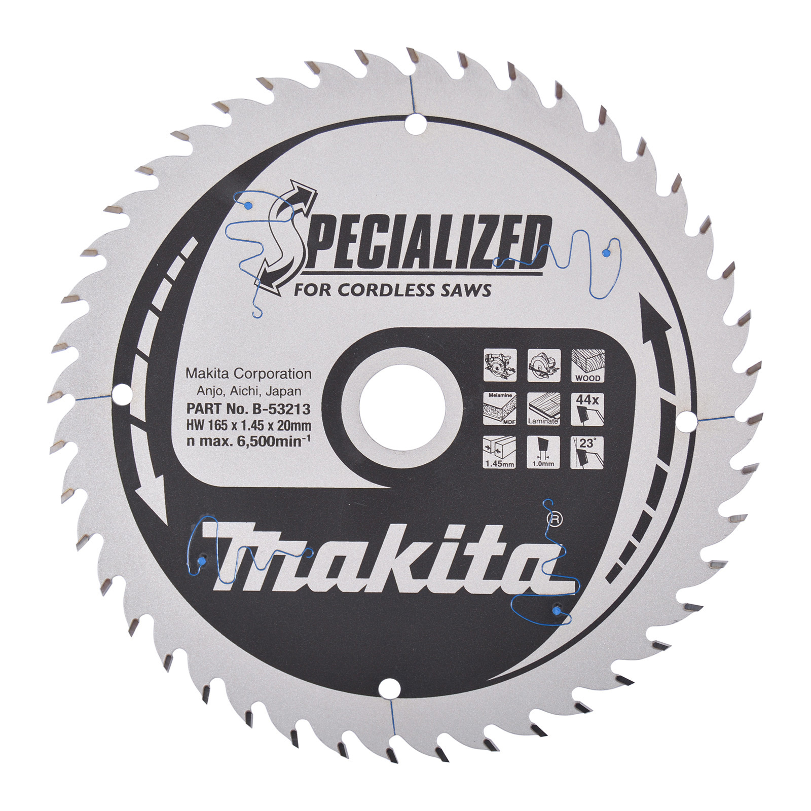 Makita SPECIALIZED Sägeblatt 165x20x44Z - B-53213