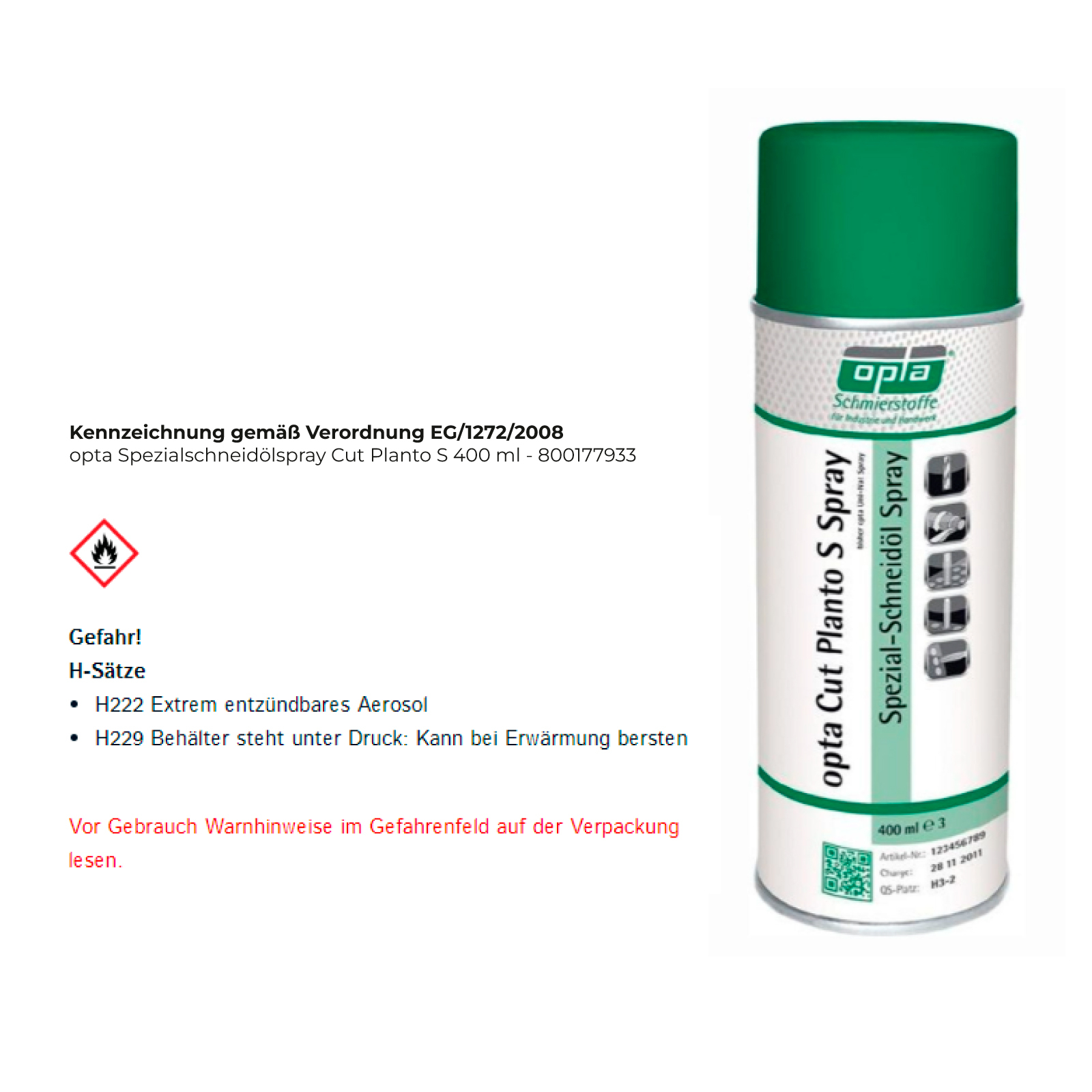 opta Spezialschneidölspray Cut Planto S 400 ml - 800177933