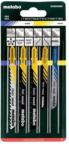 Stichsägeblattsortiment 5teilig 4xHolz/1xMetall HCS/HSS f.Holz/Ku/Metall