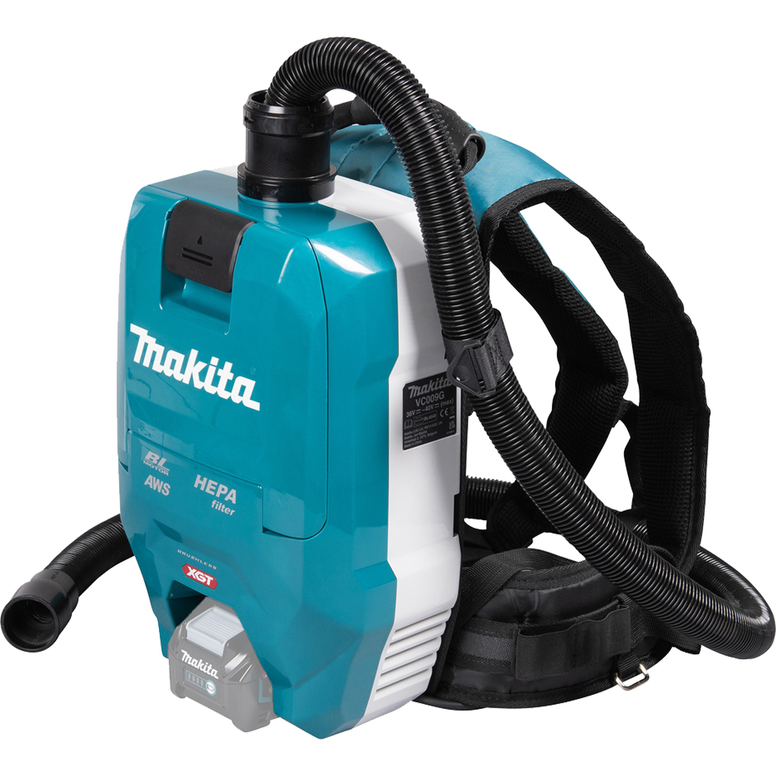 Makita VC009GZ01 Akku-Rucksackstaubsauger 40V max. mit AWS Solo